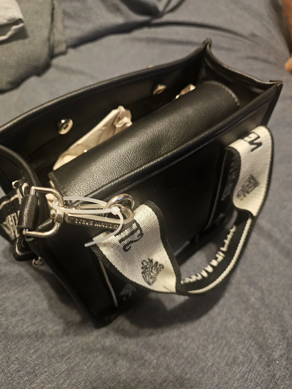 Steve Madden Small Tote Bag with White Branded Straps